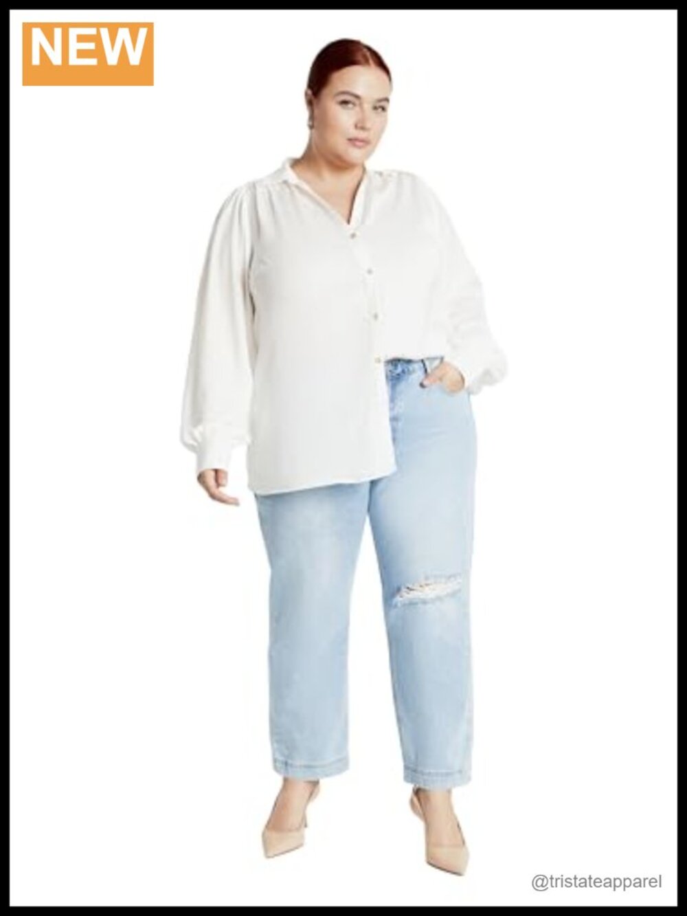 Satin Feel Long Sleeve Blouse